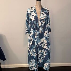 IMAN Global Chic Printed Empire-Waist Maxi Duster - Small- only available on HSN